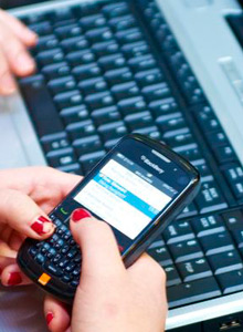 Students using networked devices